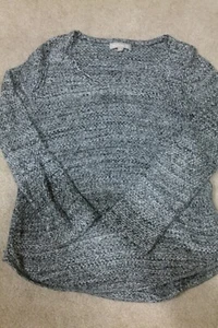 Vintage Banana Republic black gray cotton zipper sides sweater Womens Size XS - Picture 1 of 6