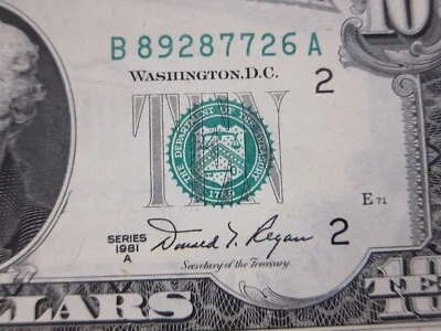 1981A $10 FRN #B89287726A - Image 1 of 4