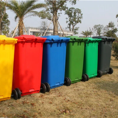 240L Large Wheelie Bin 3 Colors Council Size Outdoor Rubbish Rubber Wheel Bin - Image 1 of 4