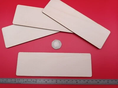 Wood RECTANGLE 19 x 6cm Craft Blank Shape PLY Plaque Sign Pyrography - Image 1 of 4