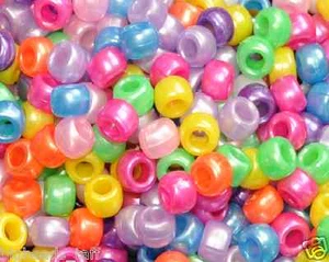 80 pièces perlé assorti acrylique perles de poney, 9 x 6 mm - Bild 1 von 1