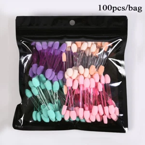 100PCS Eye shadow Applicators Brush Sponge Tipped Makeup Dual Sides New - Picture 1 of 29