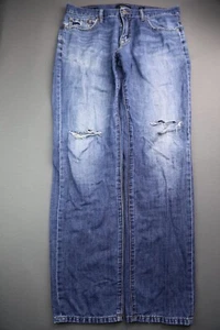 Pantalones de mezclilla para hombre Lucky Brand 221 rectos desgastados mezcla de algodón lino talla 34x34 - Imagen 1 de 12