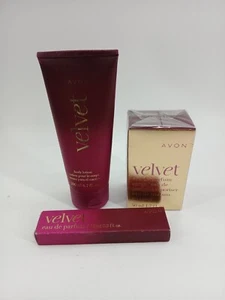 (Lot Of 3) Avon Velvet Eau De Parfum Gift Set Spray Body Lotion Travel Size ** - Picture 1 of 9