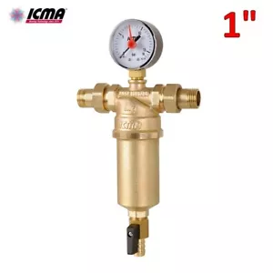 ICMA - Filtro autopulente 1'' in ottone per acqua con bochettoni M-M , manometro - Foto 1 di 1