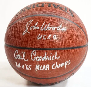 John Wooden & Gail Goodrich Signed UCLA Bruins Basketball PSA/DNA COA Lakers 336 - Picture 1 of 24