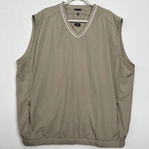 Nike Men’s Golf Vest XXL Khaki V Neck Pullover Pockets Water Resistant - Picture 1 of 13