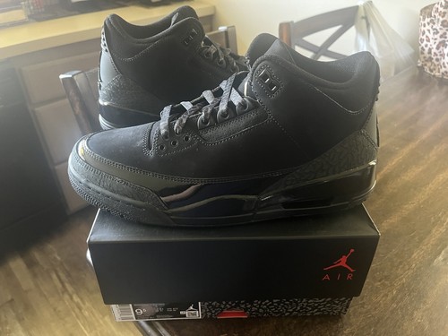 Jordan 3 gatto nero taglia 9 5 uomo nuovo