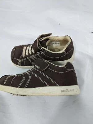 Zapatos de gancho y bucle flexibles Jake Pediped marrón para niños talla 24 cuero nobuck Foto 1 de 4