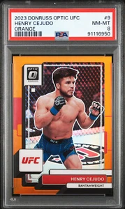 2023 Panini Donruss Optic UFC Henry Cejudo 24/49 Orange PSA 8 - Picture 1 of 2