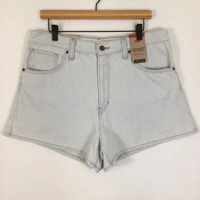Levi’s Jean Shorts High Waisted Mom Shorts Womens Size 33 Pinstripe Cotton NWT - Image 1 of 4
