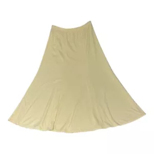 Weekenders Solid Yellow Elastic Waist Maxi Skirt Large - Picture 1 of 3