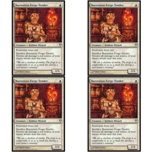 4 x BURRENTON FORGE TENDER CASI NUEVO Moderno Mazo para Eventos Magic The Gathering Blanco - Kithkin Wizard Unc - Imagen 1 de 1