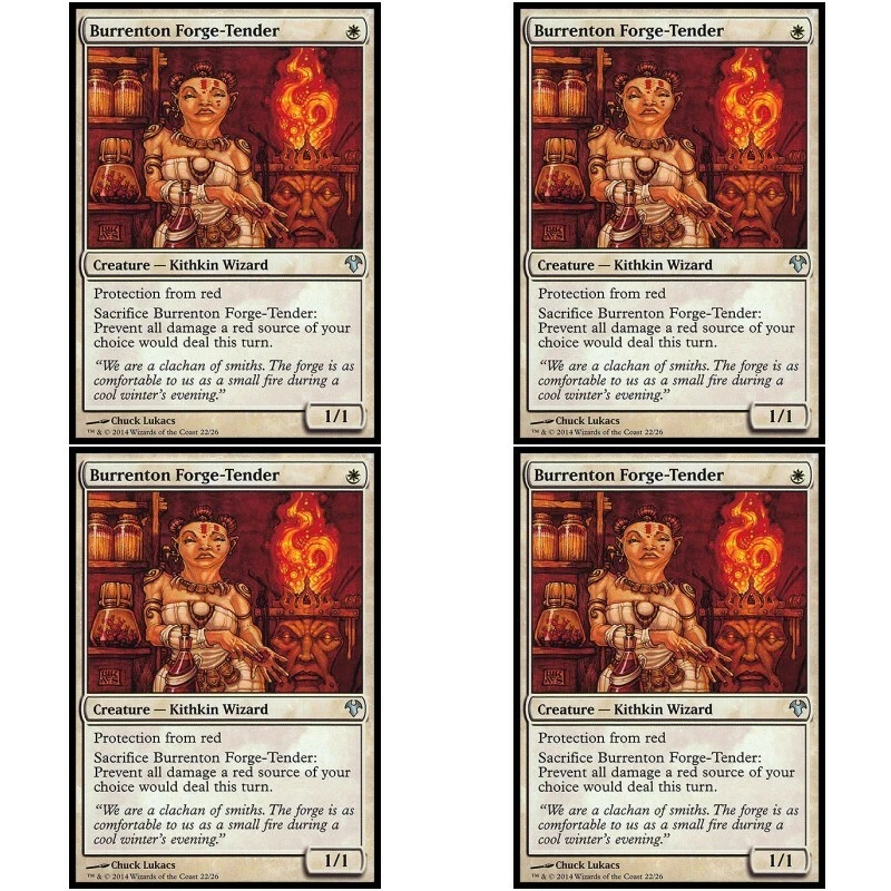 4 x BURRENTON FORGE TENDER NM Modern Event Deck MTG White - Kithkin Wizard Unc - Image 1 of 1