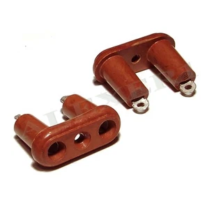 6x 2-polig Steckdose Buchse Stecker Vintage Bakelit rot-braun RD1 UdSSR - Bild 1 von 3
