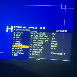 Hitachi CP-X3030WN 3LCD Projector 3200 ANSI Professional 1080p HD 2850 Hours Use - Picture 1 of 7
