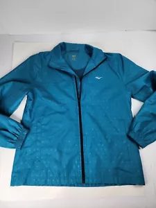 EVERLAST Unisex Windbreaker Aqua Blue Star Pattern Lined Collared Lightweight M - Picture 1 of 9