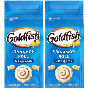 Goldfish CINNAMON ROLL Grahams Baked Flavored Sweet Treat 6.6 oz. (2 Bags) - Picture 1 of 6