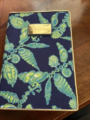 Lilly Pulitzer Nook Case Blue Green Shells Design with Gold Trim NWOT - Image 1 of 4