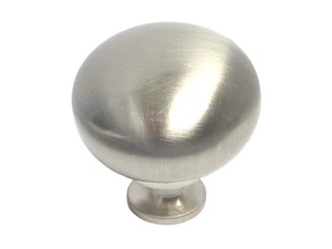 Neu Satin Nickel oder gebürstetes Nickel rund 1 1/4" (32 mm) Küchenschrank Knöpfe - Bild 1 von 3