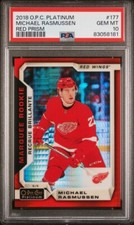 2018-19 Opc Platinum Michael Rasmussen  Red Prism/199  PSA 10 Detroit Red Wings 