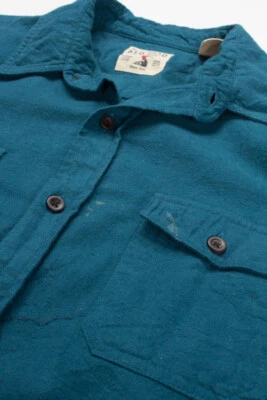 Camisa vintage de franela cabeza roja verde azulado talla grande para hombre al aire libre Foto 1 de 2