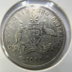 1910 Florin Coin - Very Fine - Edward VII Silver Predecimal First Year of Issue - Bild 1 von 2