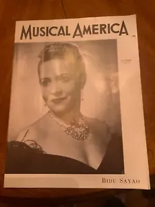 Ottobre 1952 Musical America Magazine Opera Star Bidu Sayao sulla copertina - Foto 1 di 4
