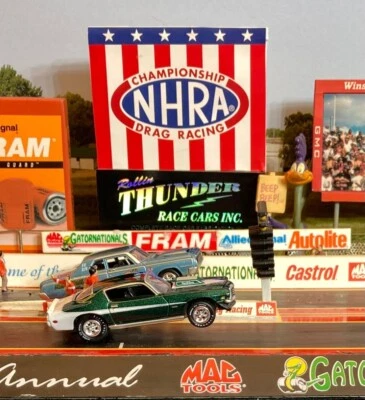 1973 CHEVY CAMARO SS GREEN NHRA PRO STOCK / SUPER STOCK DRAG CAR MINT LOOSE - Image 1 of 4