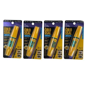 Maybelline Mascara 4 Pack Colossal Waterproof 240 Glam Black 7X Volume NEW - Picture 1 of 4