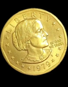1979 (D) susan b anthony dollar gold plated. - Picture 1 of 2