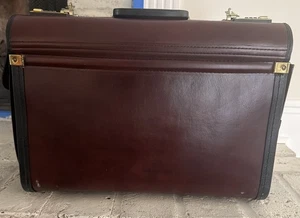 Valigetta da viaggio vintage in pelle pilota volo attacco serratura combinata - Foto 1 di 16