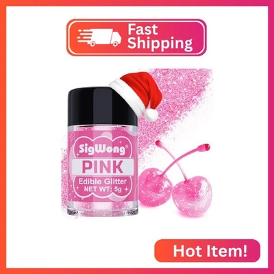 Pink Edible Glitter - 5g Food Grade Cake Decorating Shimmering Glitter, Edible S - Image 1 of 2