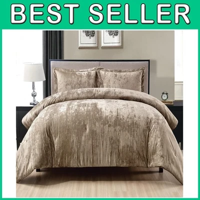 Комплект постельного белья Crinkle Velvet - королевский хаки - Изображение 1 из 4