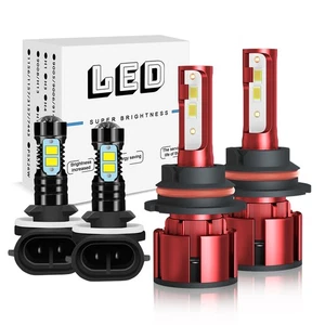 For Nissan Frontier 2001-2004 6000K 9007 LED Headlight + 881 Fog Light Bulbs Kit - Picture 1 of 13