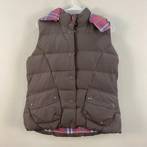 Joules Girls 10 Vest Pockets Top Zip Gray Down Hooded Puffer Sleeveless 12044 - Picture 1 of 9