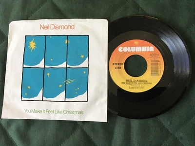 1984 NEIL DIAMOND 45 Picture Sleeve “You Make It Feel Like CHRISTMAS” Columbia - Image 1 of 2