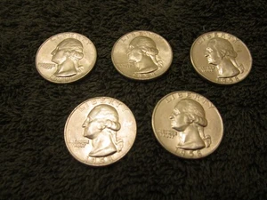 (40) A FULL ORIGINAL ROLL OF 1958-P WASHINGTON QUARTERS ALL BRIGHT WHITE GEMS - Picture 1 of 12