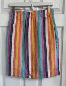 J. Falda Crew de lino a rayas arco iris talla XS - Imagen 1 de 7