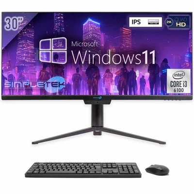 Aio All IN One i3 21:9 Ultrawide 30 " Windows 11 16GB 960GB 2K IPS PC Wifi 6 BT - Image 1 of 4
