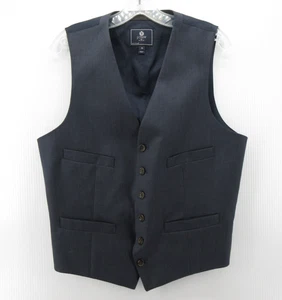 J Crew Waistcoat Vest Men Medium Blue Wool Jacket Coat Belted Classic Formal - Picture 1 of 11