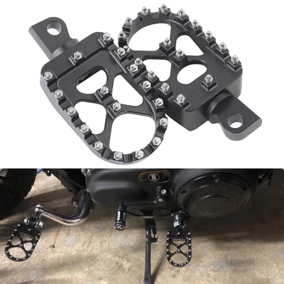 estriberas anchas negras estilo MX estriberas gruesas para Harley Sportster Iron 883 Dyna Foto 1 de 4