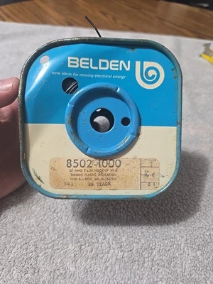 Carretel de fio Belden 8502-1000 pés 20 Awg 7x28 preto tipo B MIL-W-16878-D - Imagem 1 de 4