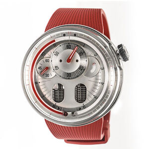 HYT H0 SILVER RED STAINLESS STEEL MANUAL WIND MEN'S WATCH H01489, MSRP: $43,000