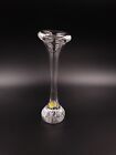 Vintage GL Glas G Lindkvist Urshult Sweden Glass Bud Vase Bullicante Clear 8.25"