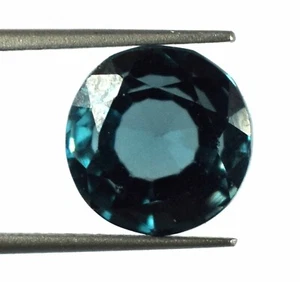 5 kt natürlicher blauer Indicolith Turmalin 9 x 9 mm runder Edelstein zertifiziert C5509 - Bild 1 von 9