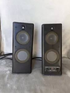 Logitech S 0264A 2.0 Channel 3.5mm Jack 80mA Loud Speakers 10 Inch Black Color - Picture 1 of 4