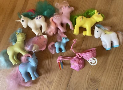 My Little Pony MLP Lot of 7 G1 1983 84 Hasbro Unicorn, Ponys Et Accessoire - Photo 1/4