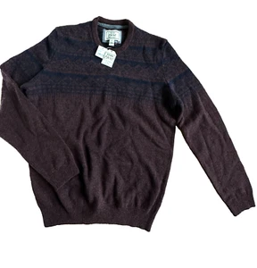 New ! JoS. A. Bank 1905 wool blend Burgundy blue mixed Crew-Neck Sweater men M - Picture 1 of 6