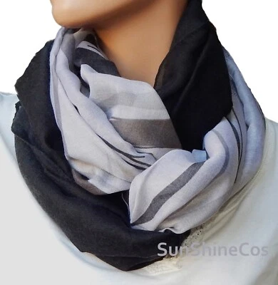 GIL Tuch Loop Schal XXL Rundschal Schlauchschal Trendy Muster Schwarz Weiß 2023 H 16